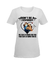 Don't be a Covidiot Ladies T-Shirt women-premium-crewneck-shirt-front