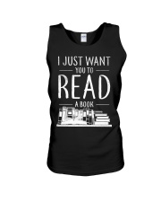I Just Want you to read a book Unisex Tank thumbnail