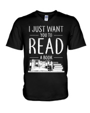 I Just Want you to read a book V-Neck T-Shirt thumbnail