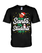 DEAR SANTA MY STUDENTS DID IT V-Neck T-Shirt thumbnail