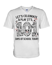 LET'S CELEBRATE AND PLAY IT'S 101 DAYS OF SCHOOL V-Neck T-Shirt thumbnail