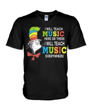 I WILL TEACH MUSIC EVERYWHERE V-Neck T-Shirt thumbnail