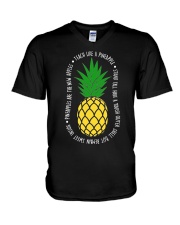 Teach Like a Pineapple V-Neck T-Shirt thumbnail