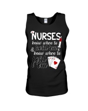 Nurses know when to hold 'em Unisex Tank thumbnail