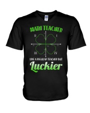 MATH TEACHER LIKE A REGULAR TEACHER BUT LUCKIER V-Neck T-Shirt thumbnail