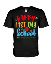 last day of school Quaranteacher2020 V-Neck T-Shirt thumbnail