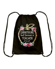 QUARANTEACHING - Teacher at heart Drawstring Bag thumbnail