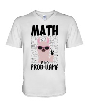 Math is no Prob-Llama V-Neck T-Shirt thumbnail