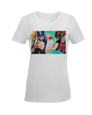 Superheroes wear masks Ladies T-Shirt women-premium-crewneck-shirt-front