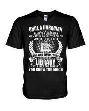 Once A Librarian V-Neck T-Shirt thumbnail