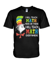 I WILL TEACH MATH EVERYWHERE V-Neck T-Shirt thumbnail