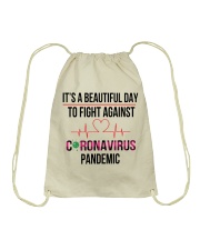 It's a beautiful day to fight Drawstring Bag thumbnail
