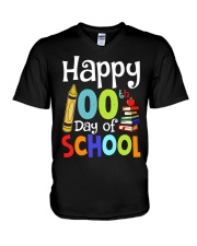 HAPPY 100TH DAYS OF SCHOOL V-Neck T-Shirt thumbnail