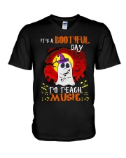 Bootiful day To Teach Music V-Neck T-Shirt thumbnail