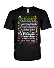 12 DAYS OF TEACHING MATH V-Neck T-Shirt thumbnail