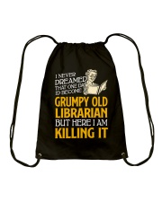 Grumpy Old Librarian Drawstring Bag thumbnail