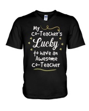 My co-Teacher's lucky V-Neck T-Shirt thumbnail