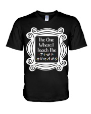I Teach the Tiny Humans V-Neck T-Shirt thumbnail