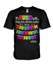 Music Sing Say Dance Play V-Neck T-Shirt thumbnail