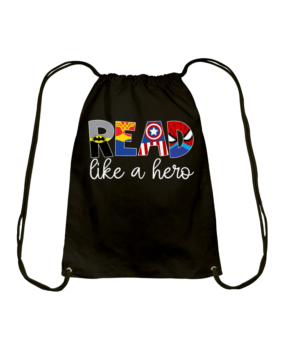 READ LIKE A HERO Drawstring Bag