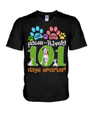 WE ARE PAWS-ITIVELY 101 DAYS SMARTER V-Neck T-Shirt thumbnail