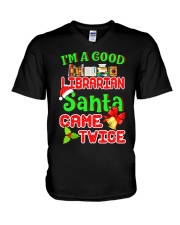 I'M A GOOD LIBRARIAN SANTA CAME TWICE V-Neck T-Shirt thumbnail