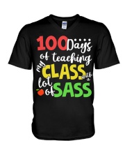 100 DAYS OF TEACHING MY CLASS WITH A LOT OF SASS V-Neck T-Shirt thumbnail