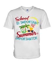 School is important But Summer V-Neck T-Shirt thumbnail