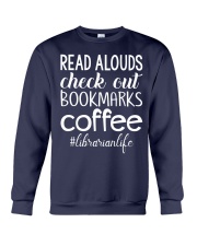 READ ALOUDS CHECK OUT BOOKMARKS COFFEE Crewneck Sweatshirt thumbnail