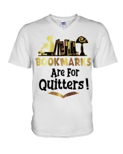 BookMarks are for Quitters V-Neck T-Shirt thumbnail