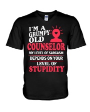 I'm a Grumpy Old Counselor V-Neck T-Shirt thumbnail