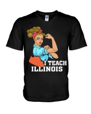 I TEACH ILLINOIS V-Neck T-Shirt thumbnail