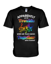 Music Trouble Together V-Neck T-Shirt thumbnail