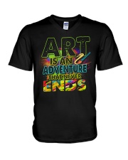Art is an adventure that never ends V-Neck T-Shirt thumbnail