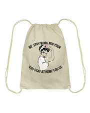 We stay work for you Drawstring Bag thumbnail