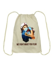 We fight what you fear Drawstring Bag thumbnail