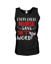 Nurse says the F Unisex Tank thumbnail