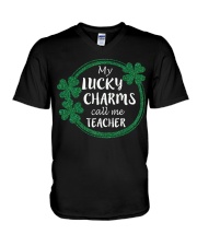 My Lucky Charms call me Teacher V-Neck T-Shirt thumbnail