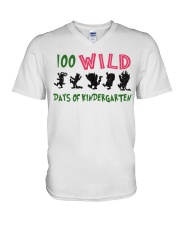 100 Wild Days Of Kindergarten V-Neck T-Shirt thumbnail