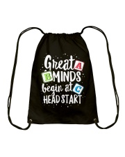 GREAT MINDS BEGIN AT HEAD START Drawstring Bag thumbnail