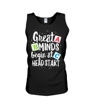GREAT MINDS BEGIN AT HEAD START Unisex Tank thumbnail