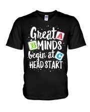 GREAT MINDS BEGIN AT HEAD START V-Neck T-Shirt thumbnail