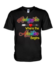 Kindergarten where the Adventure Begins V-Neck T-Shirt thumbnail