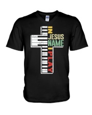 In jesus name i play V-Neck T-Shirt thumbnail