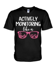 Actively monitoring like a boss V-Neck T-Shirt thumbnail