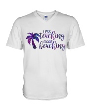 Less teaching more beaching V-Neck T-Shirt thumbnail