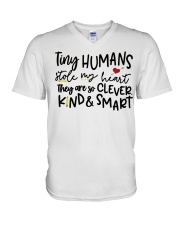 TINY HUMANS STOLE MY HEART THEY ARE SO CLEVER KIND V-Neck T-Shirt thumbnail