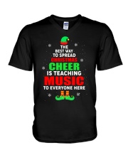 SPREAD CHRISTMAS CHEER IS TEACHING MUSIC V-Neck T-Shirt thumbnail