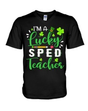 I'm a lucky SPED Teacher V-Neck T-Shirt thumbnail