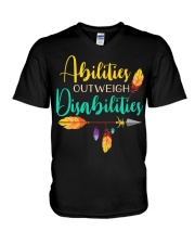 ABILITIES OUTWEIGH DISABILITIES V-Neck T-Shirt thumbnail